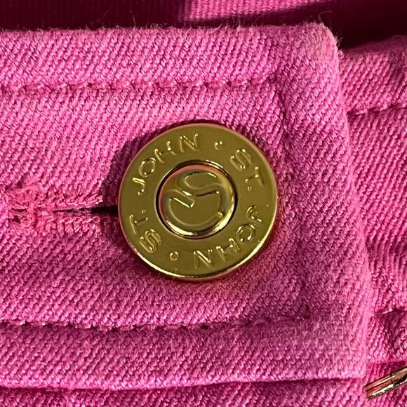 ST. JOHN Pants Women's Pink High Rise Straight Leg Stretch Size 10 Cropped - Picture 9 of 10